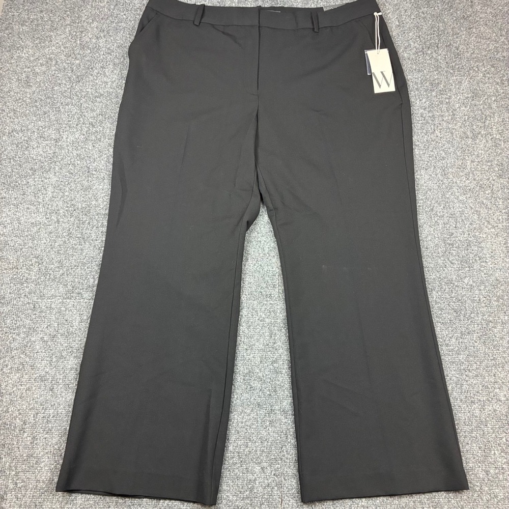 Worthington Womens Size 16W Black Straight Leg Dress Pants Trousers New